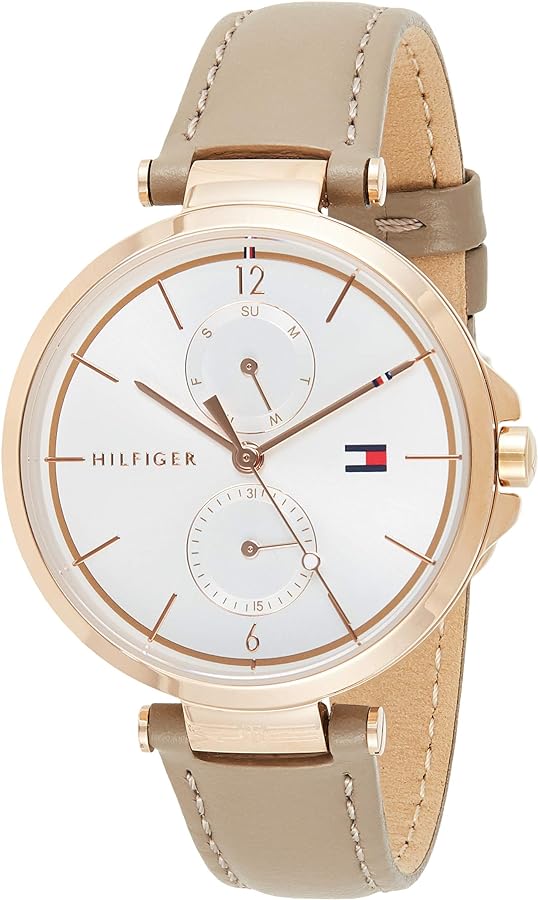  Shop Authentic Tommy Hilfiger Angela Quartz Silver Dial Brown Leather Strap Watch for Women - 1782125 - Luxxuri