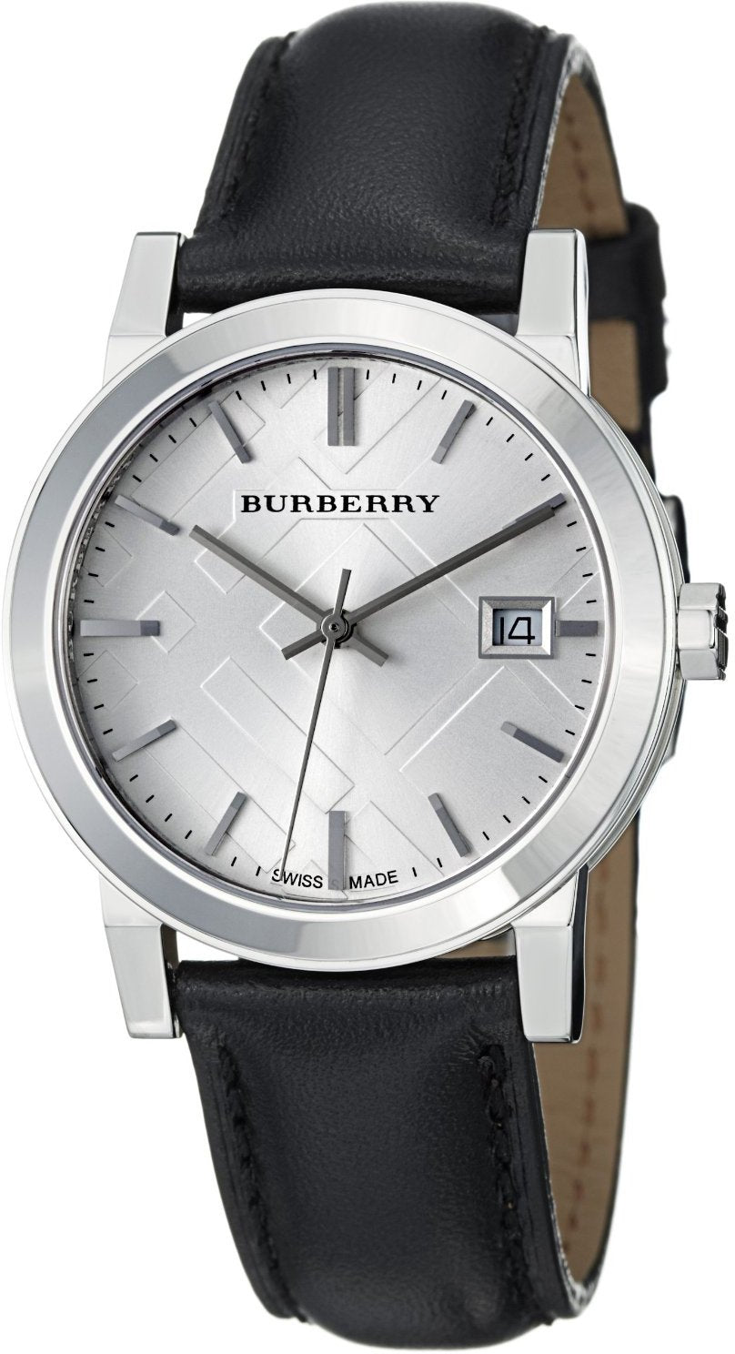  Shop Authentic Burberry The City Silver Dial Black Leather Strap Watch for Women - BU9106 - Luxxuri