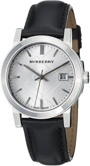  Shop Authentic Burberry The City Silver Dial Black Leather Strap Watch for Women - BU9106 - Luxxuri