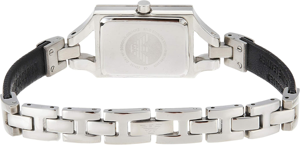  Shop Authentic Emporio Armani Chiara Analog Silver Dial Black Leather Strap Watch For Women - AR7372 - Luxxuri