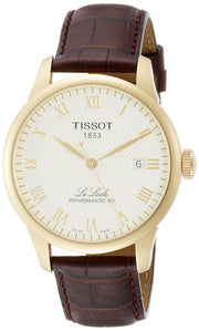  Shop Authentic Tissot Le Locle Automatic Gold Dial Brown Leather Strap Watch For Men - T41.5.413.73 - Luxxuri