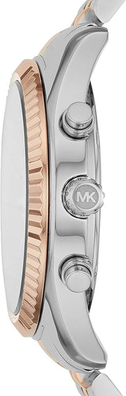  Shop Authentic Michael Kors Lexington Chronograph Crystals Black Dial Two Tone Steel Strap Watch for Men - MK8714 - Luxxuri