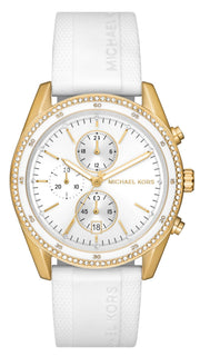  Shop Authentic Michael Kors Hadyn Chronograph White Dial White Rubber Strap Watch for Women - MK7484 - Luxxuri