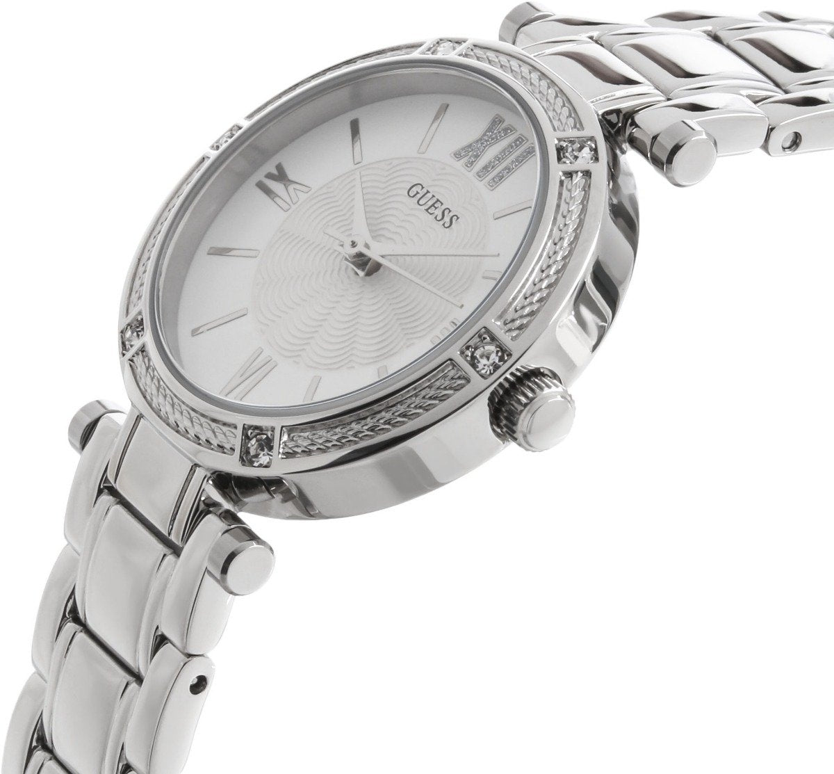  Shop Authentic Guess Park Ave White Dial Silver Steel Strap Watch for Women - W0767L1 - Luxxuri