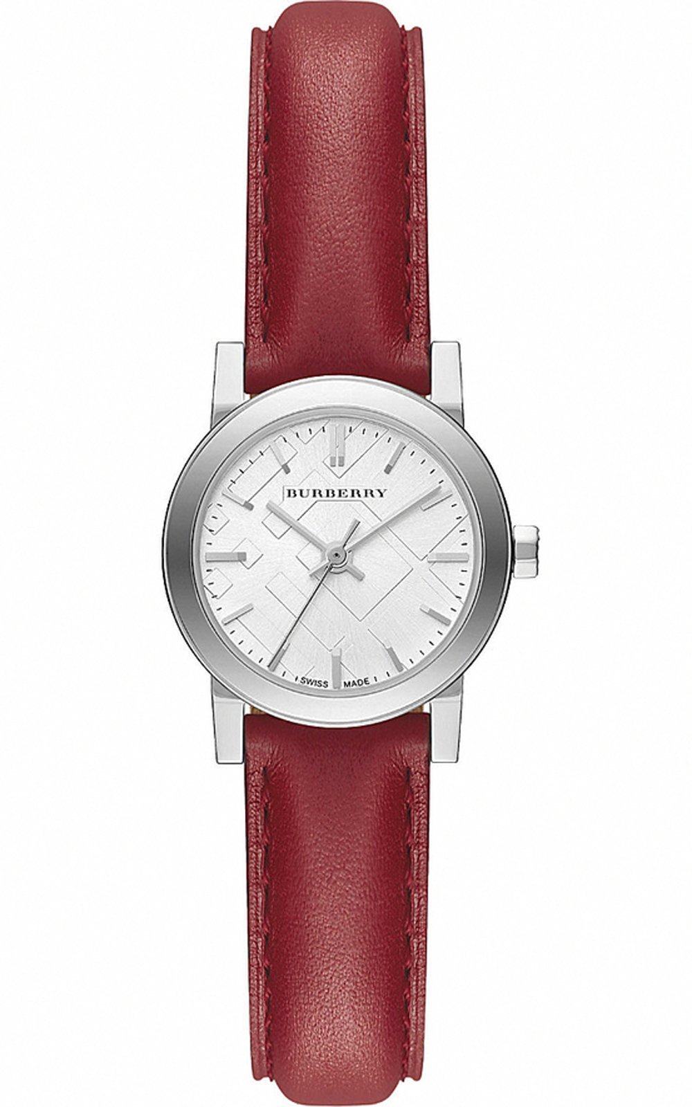  Shop Authentic Burberry The City Silver Dial Red Strap Watch for Women - BU9232 - Luxxuri
