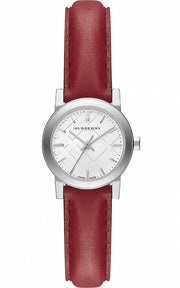  Shop Authentic Burberry The City Silver Dial Red Strap Watch for Women - BU9232 - Luxxuri