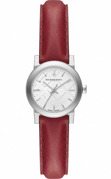  Shop Authentic Burberry The City Silver Dial Red Strap Watch for Women - BU9232 - Luxxuri