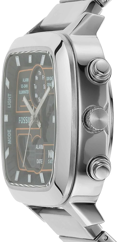  Shop Authentic Fossil Retro Analog-Digital Black Dial Silver Steel Strap Watch for Men - FS5890 - Luxxuri