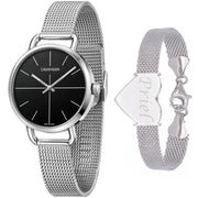  Shop Authentic Calvin Klein Even Black Dial Silver Mesh Bracelet Watch for Women - K7B23121 - Luxxuri