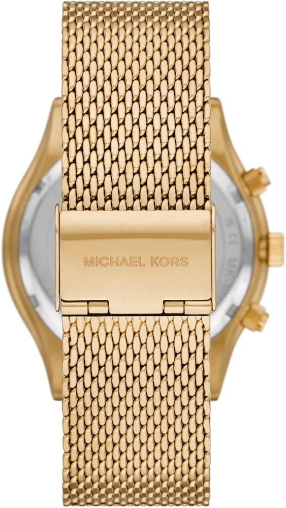  Shop Authentic Michael Kors Slim Runway Chronograph Black Dial Gold Mesh Strap Watch For Men - MK9057 - Luxxuri