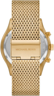  Shop Authentic Michael Kors Slim Runway Chronograph Black Dial Gold Mesh Strap Watch For Men - MK9057 - Luxxuri
