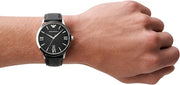  Shop Authentic Emporio Armani Giovanni Analog Black Dial Black Leather Strap Watch For Men - AR11210 - Luxxuri