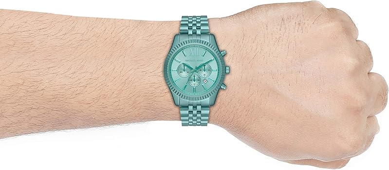  Shop Authentic Michael Kors Lexington Chronograph Turquoise Dial Turquoise Steel Strap Watch For Men - MK8793 - Luxxuri