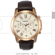  Shop Authentic Fossil Grant Chronograph White Dial Brown Leather Strap Watch for Men - FS4991 - Luxxuri