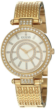  Shop Authentic Guess Muse Quartz Silver Dial Rose Gold Steel Strap Watch For Women - W1008L3 - Luxxuri