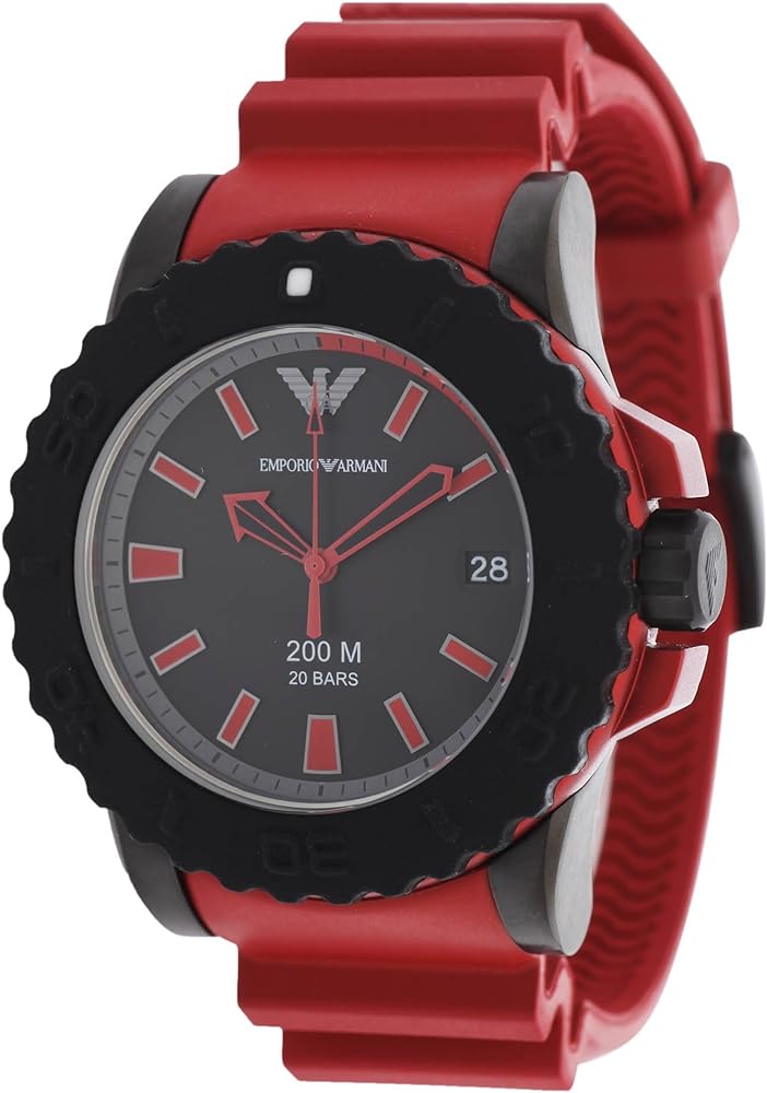  Shop Authentic Emporio Armani Sportivo Quartz Black Dial Red Rubber Strap Watch For Men - AR6101 - Luxxuri