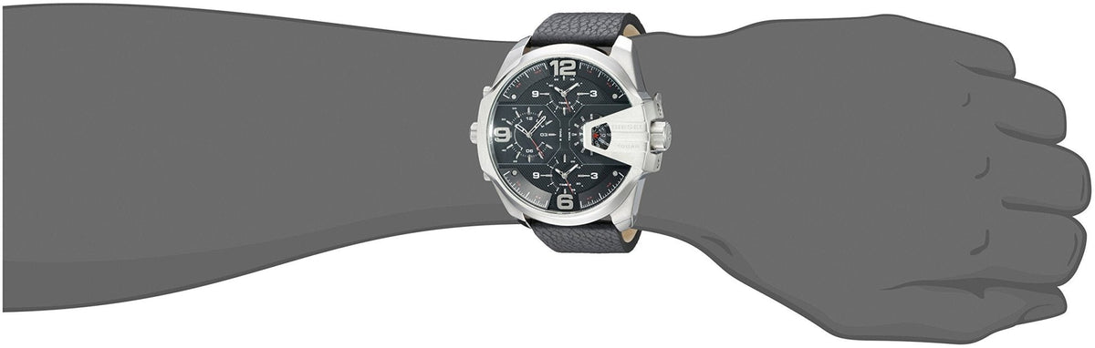  Shop Authentic Diesel Uber Chief Oversized 4 Time Black Dial Leather Strap Watch For Men - DZ7376 - Luxxuri