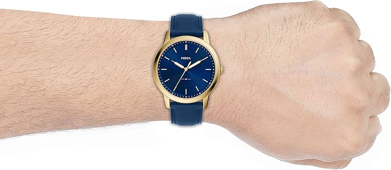 Shop Authentic Fossil The Minimalist 3H Analog Blue Dial Blue Leather Strap Watch for Men - FS5789 - Luxxuri