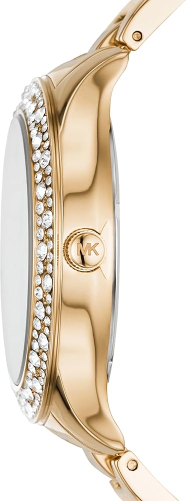  Shop Authentic Michael Kors Liliane Mother of Pearl White Dial Gold Steel Strap Watch For Women - MK4555 - Luxxuri