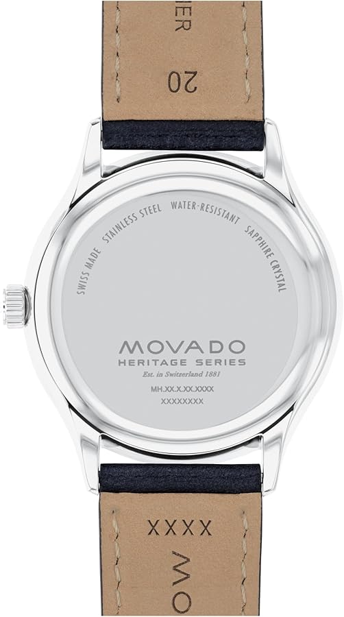  Shop Authentic Movado Heritage Calendoplan White Dial Black Leather Strap Watch for Men - 3650002 - Luxxuri