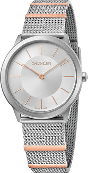  Shop Authentic Calvin Klein Minimal Silver Dial Silver Mesh Strap Watch For Men - K3M521Y6 - Luxxuri