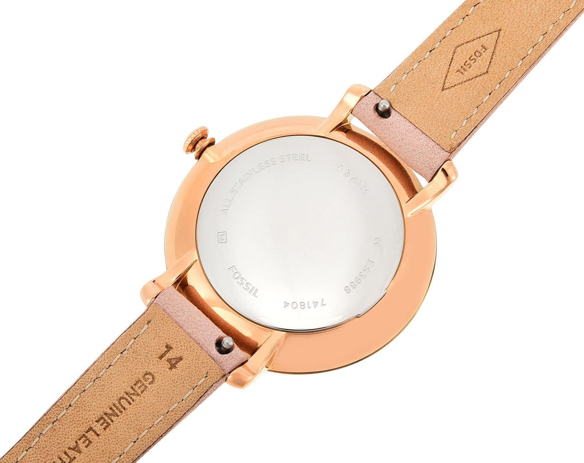  Shop Authentic Fossil Jacqueline White Dial Pink Leather Strap Watch for Women - ES3988 - Luxxuri