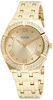  Shop Authentic Guess Cosmo Diamonds Gold Dial Gold Steel Strap Watch For Women - GW0033L2 - Luxxuri