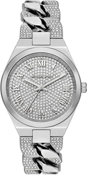  Shop Authentic Michael Kors Lennox Pave Three-Hand Crystals Silver Dial Silver Steel Strap Watch for Women - MK7488 - Luxxuri