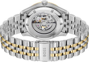 Hugo Boss Principle Skeleton Silver Dial Two Tone Steel Strap Watch for Men - 1514237