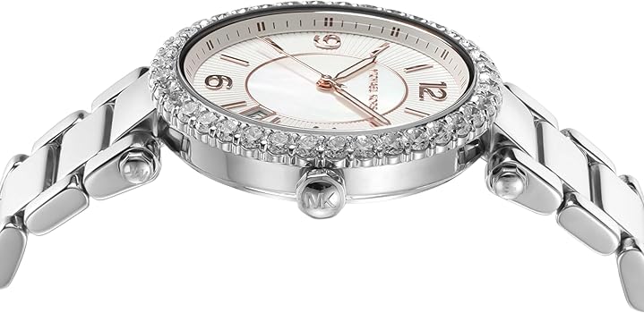  Shop Authentic Michael Kors Parker Three Hand Mother of Pearl White Dial Silver Steel Strap Watch For Women - MK4694 - Luxxuri