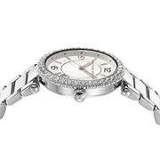  Shop Authentic Michael Kors Parker Three Hand Mother of Pearl White Dial Silver Steel Strap Watch For Women - MK4694 - Luxxuri