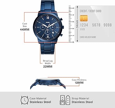  Shop Authentic Fossil Neutra Chronograph Blue Dial Blue Steel Strap Watch for Men - FS5826 - Luxxuri