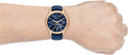  Shop Authentic Armani Exchange Banks Chronograph Blue Dial Blue Leather Strap Watch For Men - AX1723 - Luxxuri