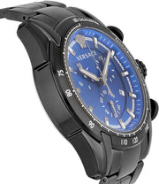  Shop Authentic Versace V-Ray Chronograph Quartz Blue Dial Black Steel Strap Watch For Men - VE2I00521 - Luxxuri