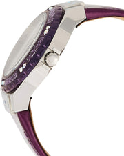  Shop Authentic Guess Limelight Quartz Silver Dial Purple Leather Strap Watch For Women - W0775L6 - Luxxuri