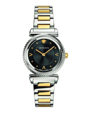  Shop Authentic Versace V-Motif Black Dial Two Tone Steel Strap Watch for Women - VERE00518 - Luxxuri