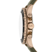  Shop Authentic Michael Kors Everest Analog Black Dial Green Leather Strap Watch For Men - MK9090 - Luxxuri