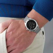  Shop Authentic Tissot PR 100 Chronograph Black Dial Silver Mesh Bracelet Watch For Men - T101.417.11.051.01 - Luxxuri