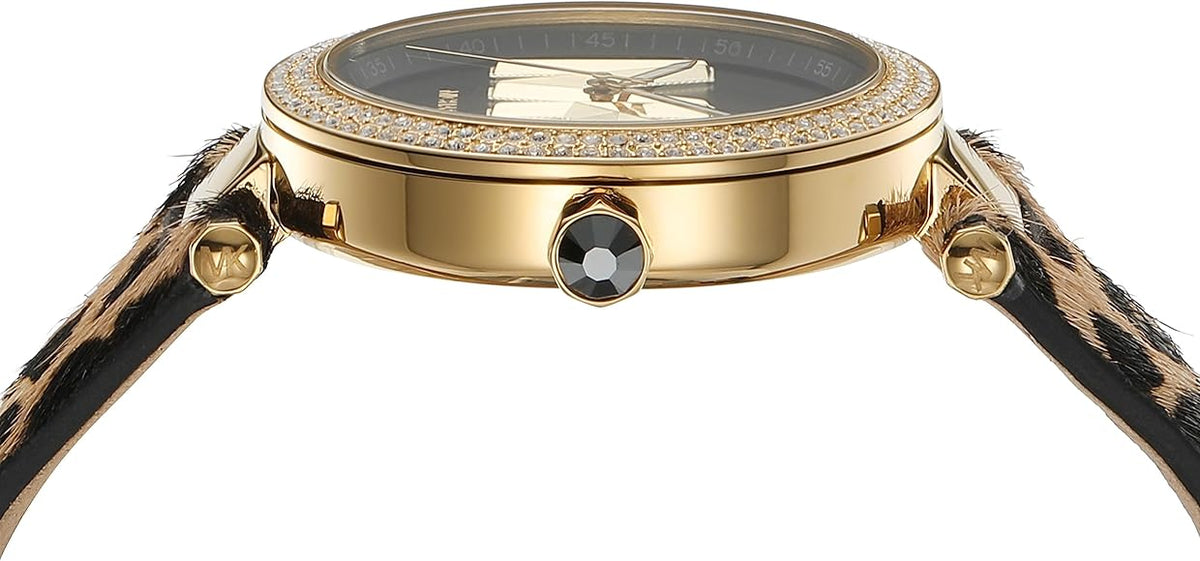  Shop Authentic Michael Kors Parker Black Dial Cheetah Print Brown Leather Strap Watch For Women - MK4723 - Luxxuri