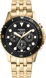  Shop Authentic Fossil FB-01 Chronograph Black Dial Gold Steel Strap Watch for Men - FS5836 - Luxxuri