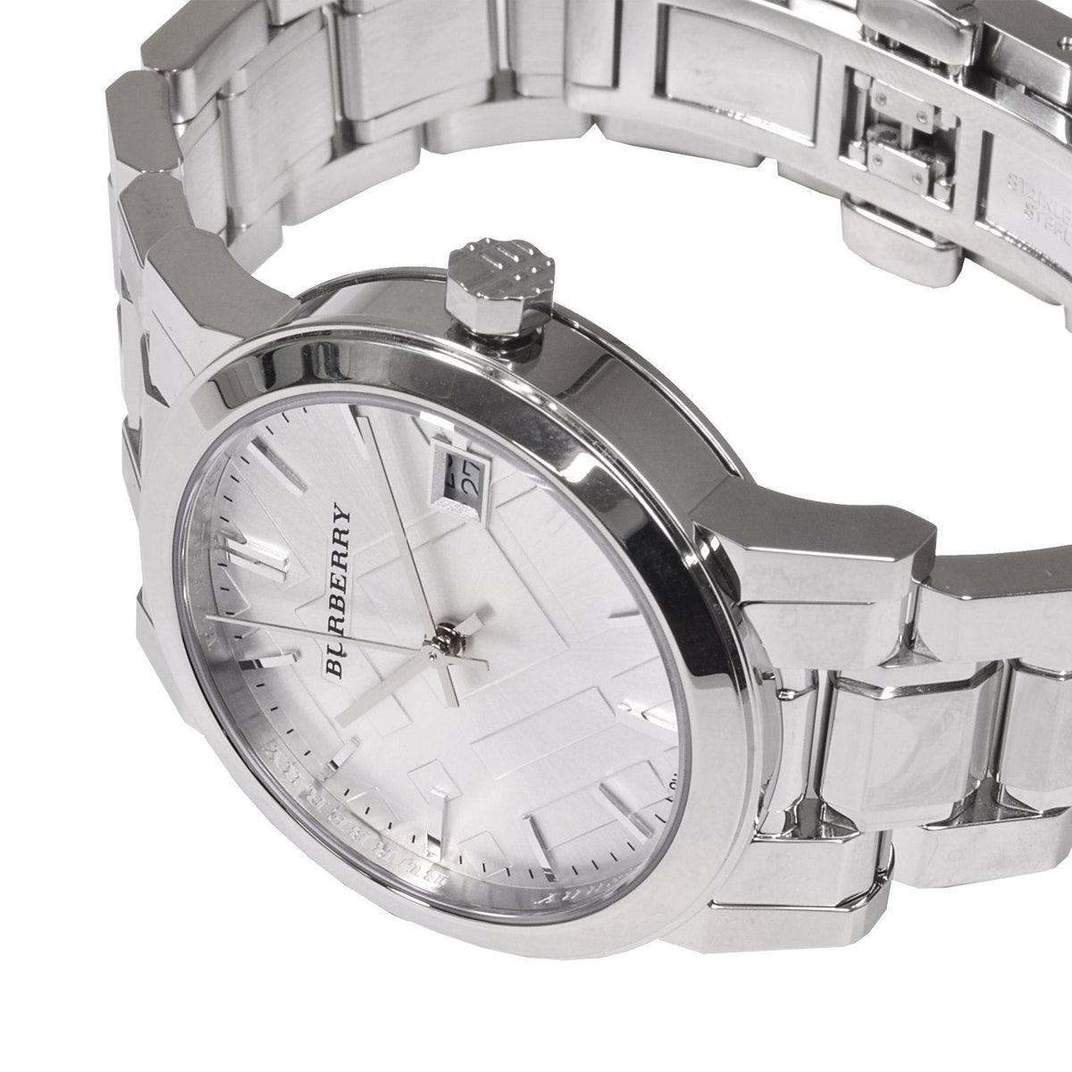  Shop Authentic Burberry The City White Dial Silver Steel Strap Watch for Women - BU9100 - Luxxuri