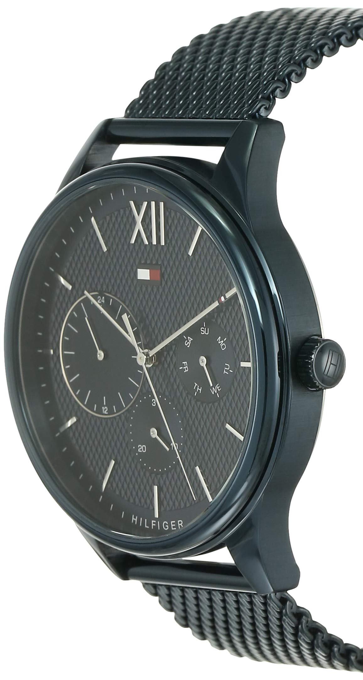  Shop Authentic Tommy Hilfiger Damon Quartz Blue Dial Blue Mesh Bracelet Watch for Men - 1791421 - Luxxuri