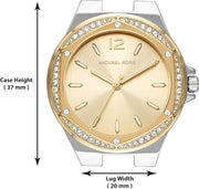  Shop Authentic Michael Kors Lennox Three-Hand Gold Dial Two Tone Steel Strap Watch For Women  - MK6988 - Luxxuri