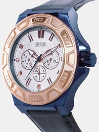  Shop Authentic Guess Force Multi Function White Dial Blue Leather Strap Watch For Men - W0674G7 - Luxxuri