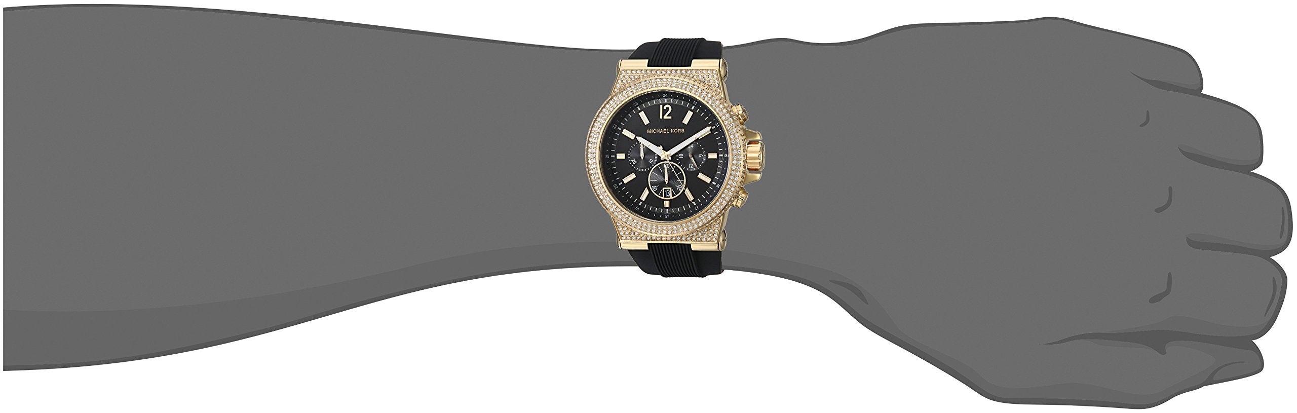  Shop Authentic Michael Kors Dylan Chronograph Black Dial Black Rubber Strap Watch For Women - MK8556 - Luxxuri