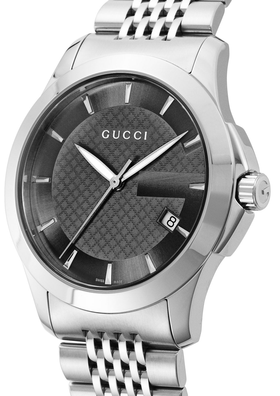  Shop Authentic Gucci G Timeless Black Dial Silver Steel Strap Watch For Men - YA126402 - Luxxuri