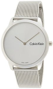  Shop Authentic Calvin Klein Minimal Silver Dial Silver Mesh Bracelet Watch for Men - K3M211Y6 - Luxxuri