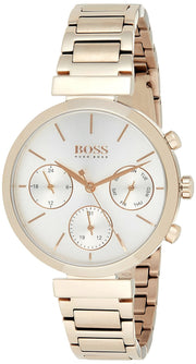  Shop Authentic Hugo Boss Flawless Quartz White Dial Gold Steel Strap Watch for Women -1502531 - Luxxuri