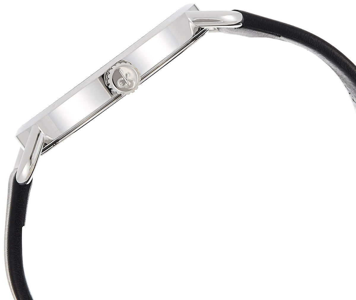  Shop Authentic Calvin Klein Even Silver Black Leather Strap Watch for Women - K7B231C6 - Luxxuri