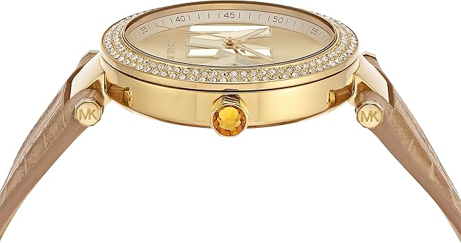  Shop Authentic Michael Kors Parker Three-Hand Gold Dial Brown Leather Strap Watch For Women - MK4725 - Luxxuri